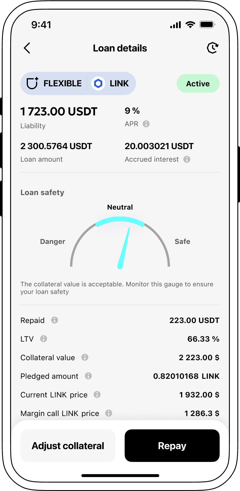 Loank rates supported by ChainLink.